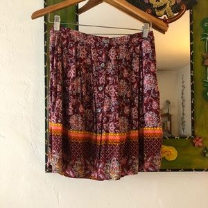 DONATED Xhilaration Patterned, Button Skirt